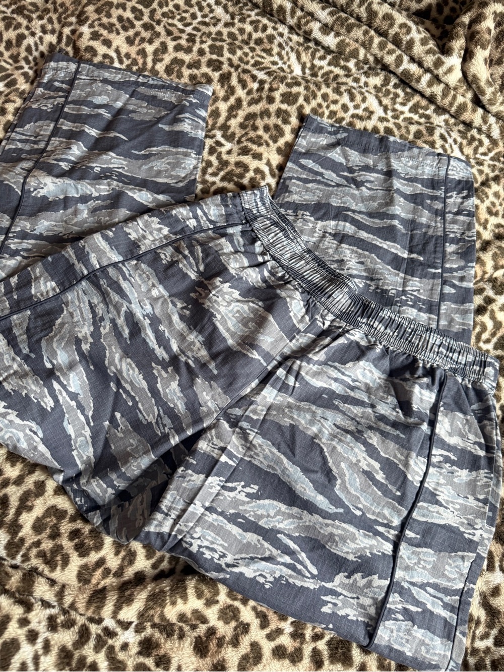 Blue Camo Straight Leg Track Pant